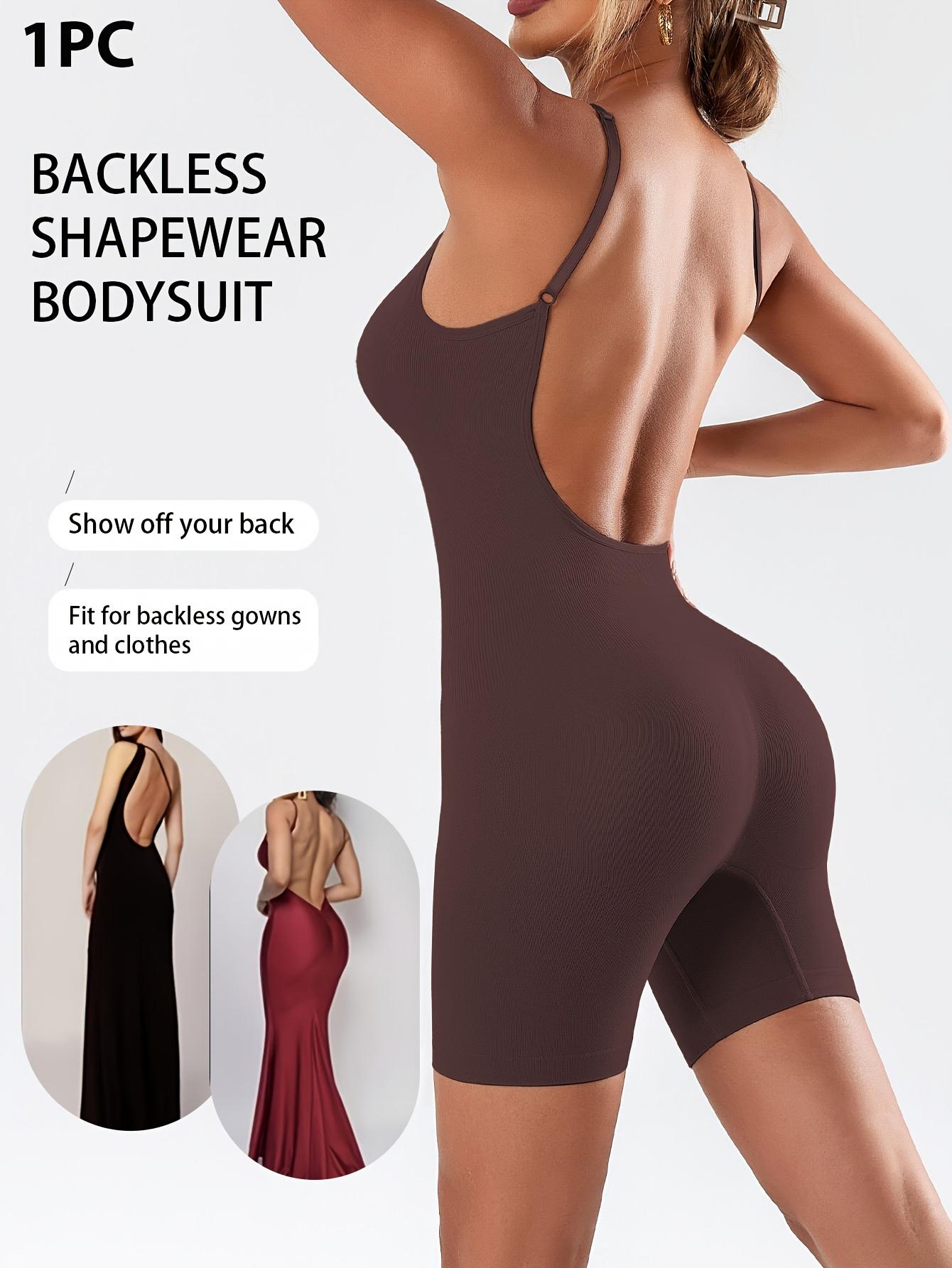 A Women'S Adjustable Strap Bodysuit with a Large U-Back Design, Featuring a Seamless Full-Body Shaping Effect, Tummy Control, And a Focus on Enhancing The Hips And Back