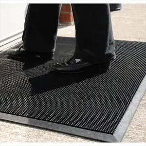 212 MAIN Rectangular Beveled Edges Fingertip Entrance Rug, 32 in. W x 39 in. L, Rubber Corrugated Base, for Outdoor Entry