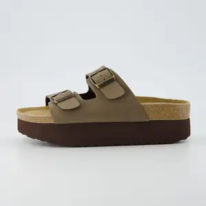 Cushionaire Women's Plane Platform Footbed Sandal - Soft and Cushioned Leather Insoles