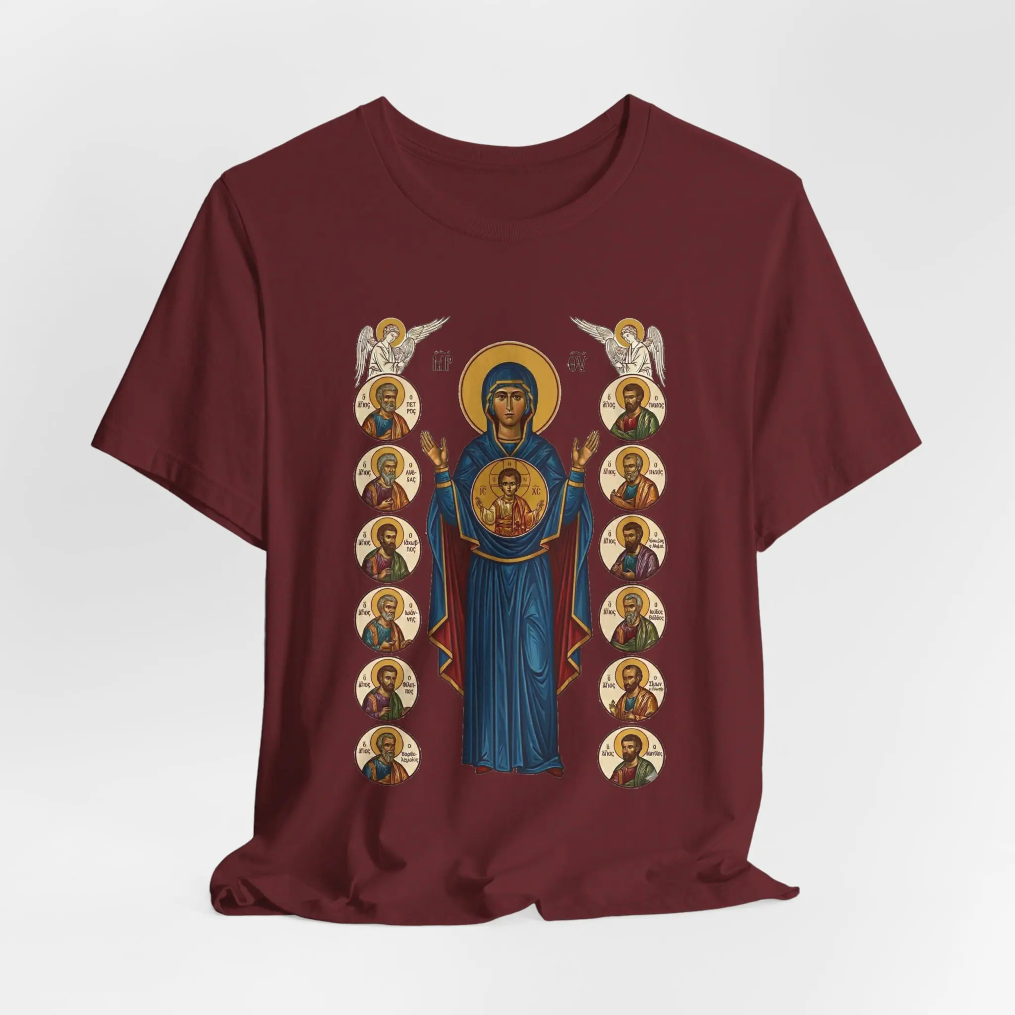 Virgin Mary Icon Tee | Orthodox Christian Saints Panel