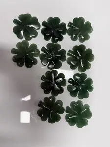 Kari(6150)gc.green aventurine clover, 10 pieces for $32