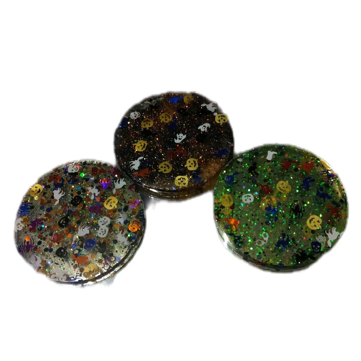 Halloween Coaster Set with Holder for Kitchen Tableware and Gadgets - Set of 4 Coasters with Slip-Resistant Pads
