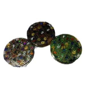 Halloween Coaster Set with Holder for Kitchen Tableware and Gadgets - Set of 4 Coasters with Slip-Resistant Pads