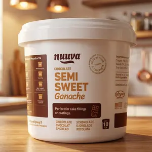 Semisweet Chocolate Ganache | Soft & Creamy Filling & Topping | Perfect for Cakes, Truffles, Cookies & Mousses | Use as Chocolate Fondue | Intense Chocolate Flavor | No Refrigeration Needed | Shelf-Stable | Kosher Certified