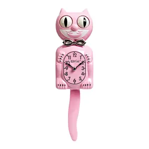 Original Kit-Cat Klock “Retro Pink - Kitchen Edition” Limited Edition Novelty Moving Pendulum Wall Clock by California Clock Company - BC-59-RK