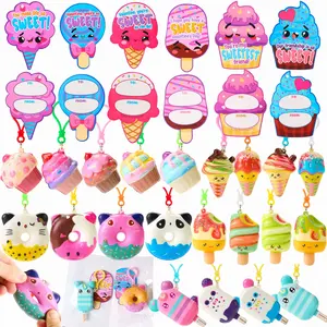 Valentine's Day 30pcs Cute Keychains with Card Exchange Gift for Kids, Springtok Glitter Mochi Squishy Toys & 12 Packs Valentine's Day Cards with Fidget Keychains Toys,many choices  Kids Valentine's Cards  easter gifts for kids