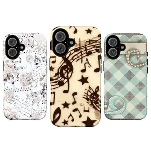 Whimsical Music Note Phone Case – Vintage Sheet Music & Floral Aesthetic Cover for iPhone 11 12 13 14 15 16 17 Pro Max & Samsung S21-S25 | Cottagecore Style, Notes, Stars & Soft Pattern Cover for Phone