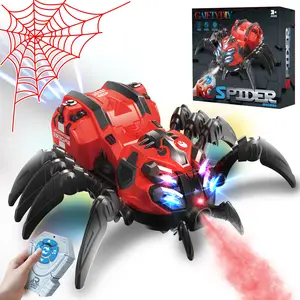 GAIETYDIY Remote Control Spider Toy, Robot Spider with 2.4 GHz Remote Controller, RC Spider Stunt Robot with Spray/Lights/Music, Realistic Spider Gift for Boys Girls, Halloween, Christmas, Toys for Party Prank