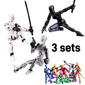 3PCS Assembly Action Figures, Completed Robots Desk Decor Decorations Gifts with 3 Colors for boys Friends