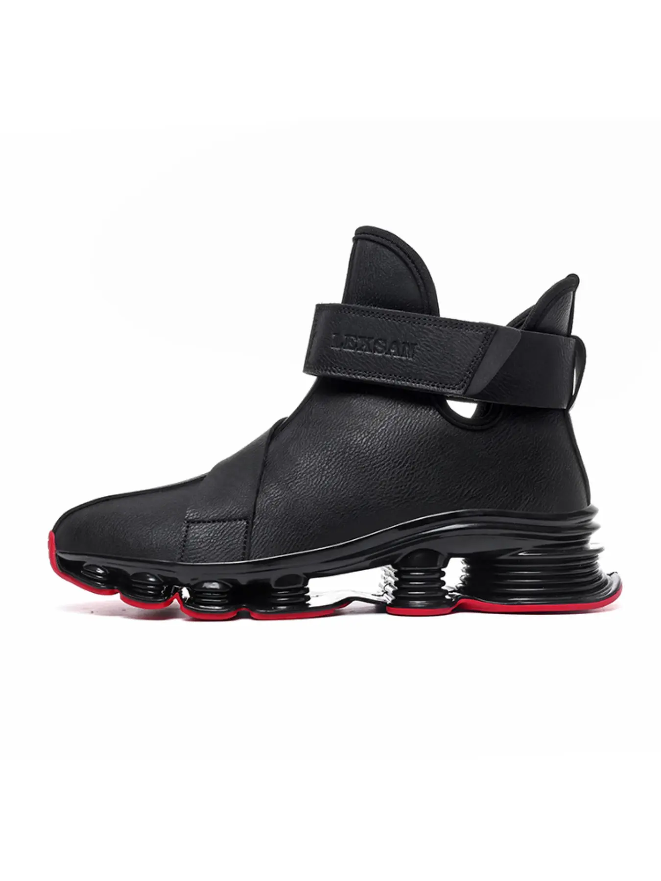 New Futuristic High-Top Sports Shoes for Men, Textile Upper, PU Sole, Sporty Style, All Seasons, Streetwear Trendy Sneakers