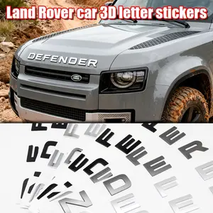 Land Rover Car Letter Emblem Hood Decoration, Scratch-Resistant Reinforced Front Badge, Replacement Logo for Defender 90/110, Exterior Modify Parts