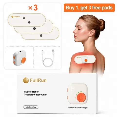 EMS Pulse Muscle Stimulator - Cordless USB Rechargeable Stim Machine for Muscle Recovery, Wireless TENS Unit, Wearable Adjustable Pad, Workout Enhancer, Back Pain Relief, Drug-Free & Non-Invasive, Electronic Pulse/Battery-Powered Wireless Tool