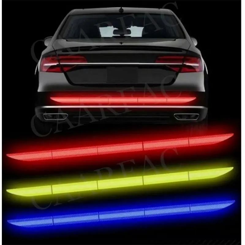 3-Pack Car Reflective Anti-Collision Stickers - High-Visibility Safety Tape Decals, Vehicle Accessories for Night Driving, Car Trunk Use