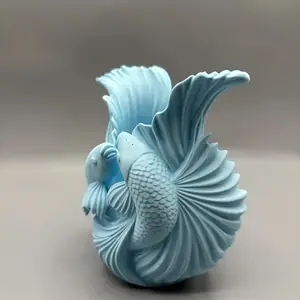 Koi Fish Sculpture Pen Holder Desktop Organizer - Suitable for Holding Fountain Pens, Pencils, Brushes, and Other Tall Desktop Tools