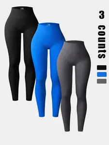 Women's Solid High Waist Sports Leggings, Comfortable Breathable Skinny Pants, High Stretch Yoga Leggings, Ladies Sportswear for Indoor Outdoor Wear, Bottoms