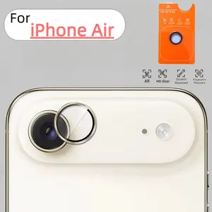 iPhone 17 Air Rear Camera Lens Protector, Tempered Glass Film, Silver Blue Gold Colors, Easy Install, Scratch Resistant, Ar Coating