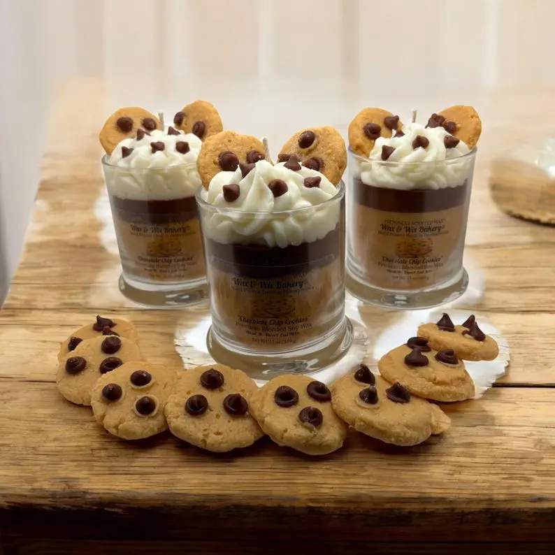 Chocolate Chip Cookie Candle. Large 13 oz. Soy Candle/Strongly Scented Candle/Dessert Candle/Bakery Candle. Strongly Scented Candle.