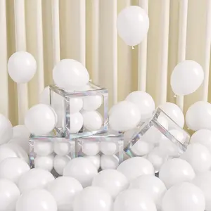 FOTIOMRG 120pcs 5-in White Latex Balloons, Helium-Quality Small Party Balloons for Birthday, Baby Shower, Wedding Festive Decorations, Balloon