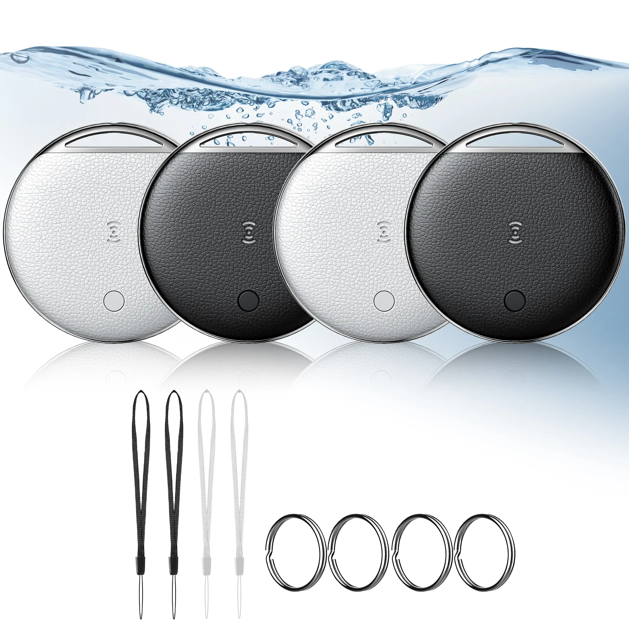 Air Tags-4 Pack, Smart Tag Work Compatible with Apple Find My (iOS Only), Bluetooth Tag Item Finders IP68 Waterproof Replaceable Battery for Wallet, Luggage, Backpack, Pets