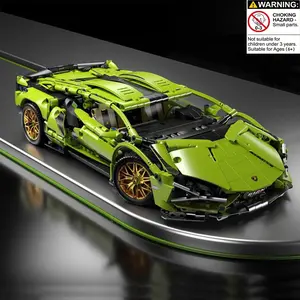 Super Car Building Blocks Toy for Boys, Educational Intelligence Gift, Birthday Present, Model Assembly Kit, Building Block Sets, 400-800 Pcs