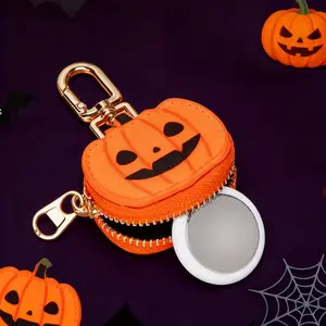 Vintage Santa Claus print mini coin wallet, designed with red and Golden Santa Claus, ideal for outdoor holiday gifts, Christmas wallet