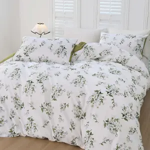 Spring Fresh Floral Quilt Cover Bedding Set 3 Piece, Includes 1 Quilt Cover + 2 Pillowcases, Soft Breathable, Multiple Sizes Available