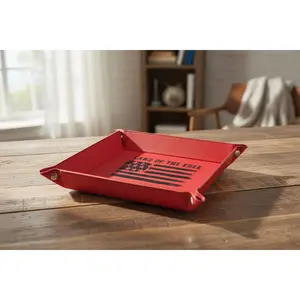 Snap Up Tray with Silver Snaps Leatherette | 6" X 6" | Many Colors To Choose From | Dresser Tray For Pocket Contents