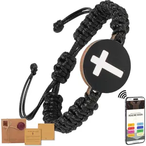 Daily Verse Bracelets Leather  Bracelet with Scripture App for Daily Wear Christian Gifts for Women Men Catholic Religious Easter Basket Stuffers