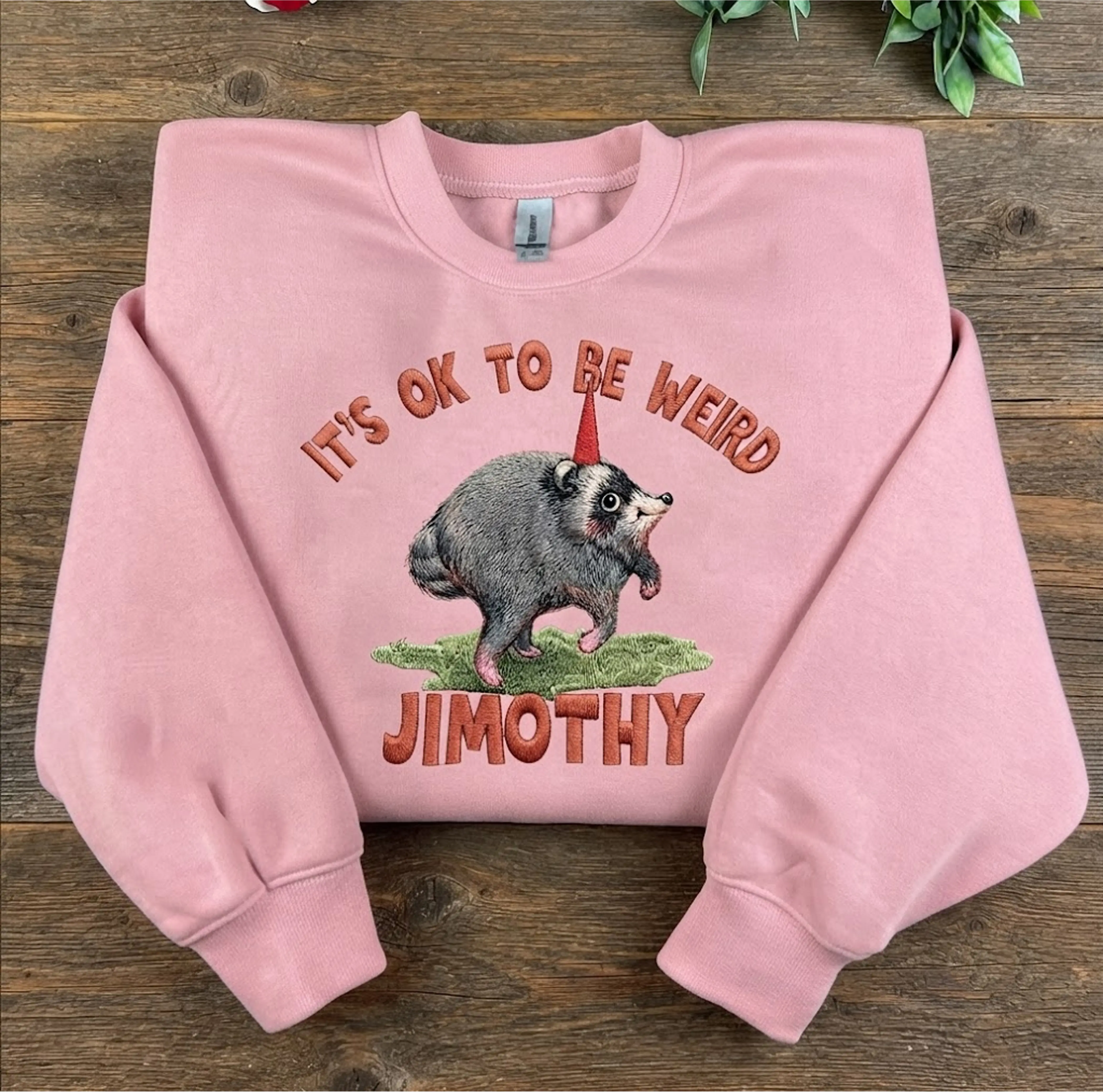 Jimothy Embroidered Sweatshirt – Seattle Raccoon Meme Crewneck