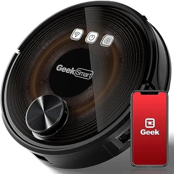 Geek Smart L8 3-in-1 Robot Vacuum Cleaner and Mop with 360° Accurate LiDAR Navigation, 3200mAh Battery, 500ml Water Tank, 2700 PA Max Suction, App Control, Wi-Fi, Auto Recharge, Selective Room Cleaning for Pet Owners & Larger Homes