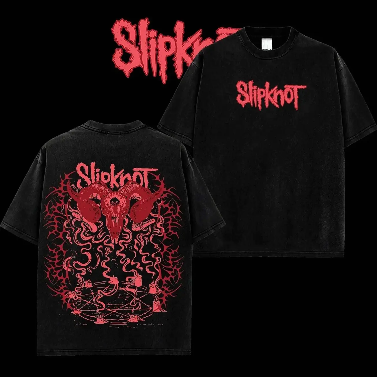 Slipknot 25TH ANNIVERSARY Retro Unisex 100% Heavyweight Cotton T-Shirt, Acid Washed Hoodie – 100% Heavy Cotton Rock Groove Metal Tee, Groove Metal Rock Band Shirt, Oversized Vintage Tee, Heavy Metal Merch, Gift for Rock Fans FEJ