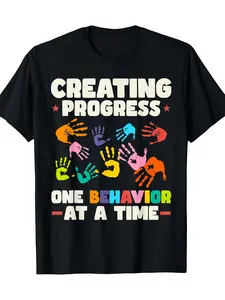 Registered Behavioral Therapist Autism Behavior Analyst 220g 100% Cotton T-Shirt, Halloween, clean design, modern graphic feel, home leisure, Christmas Eve, all-day comfort, unisex fit