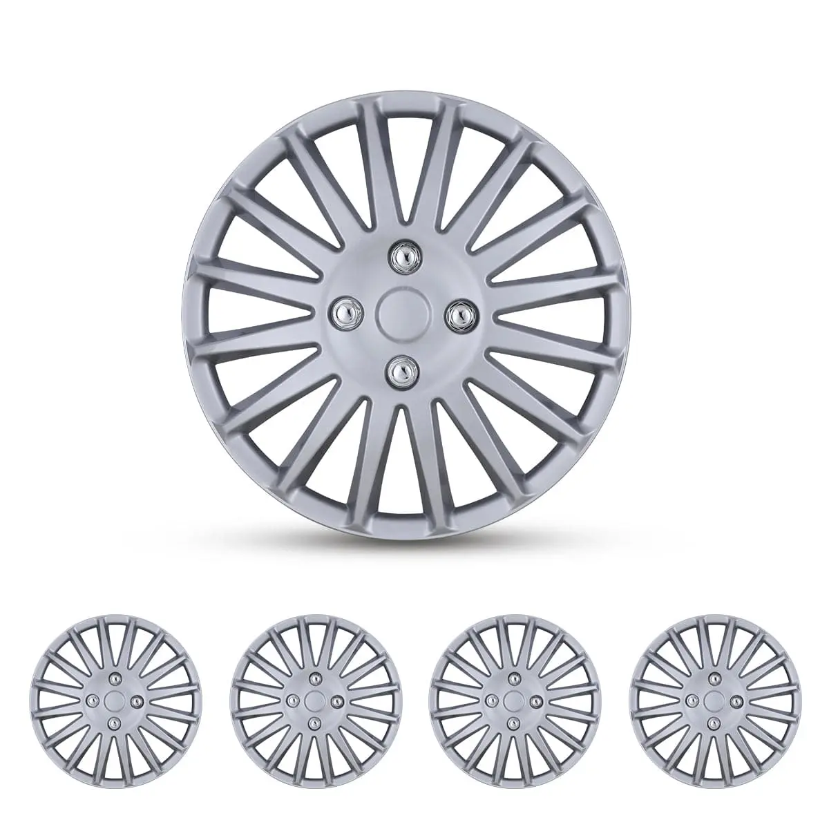 WOLFSTORM 16 inch Universal Hubcaps Wheel Cover for Chevy/Dodge/Ford/Honda/Nissan/Toyota