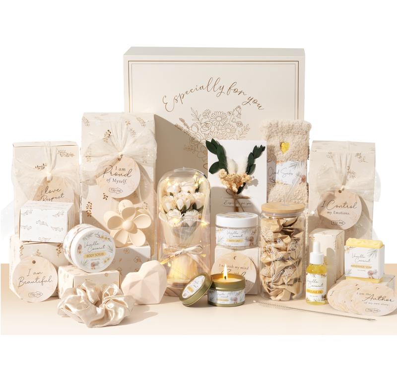 MAYICIVO Valentine's Day Gifts for Women – Birthday-Wrapped Gift Basket for Teen Girls, Filled with Trendy Items & Fun Empowering Challenge Tasks, Perfect Self-Care Spa Set for Mom, Wife, Daughter, Niece, or Sister