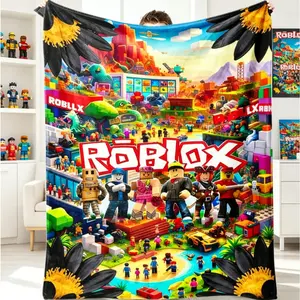 Countdown Sale! Roblox Flannel Blanket for Adults & Kids | Soft Cozy Plush Throw, Lightweight & Portable, All-Season Comfort, Bed & Sofa, Perfect Gift for Fans & Friends