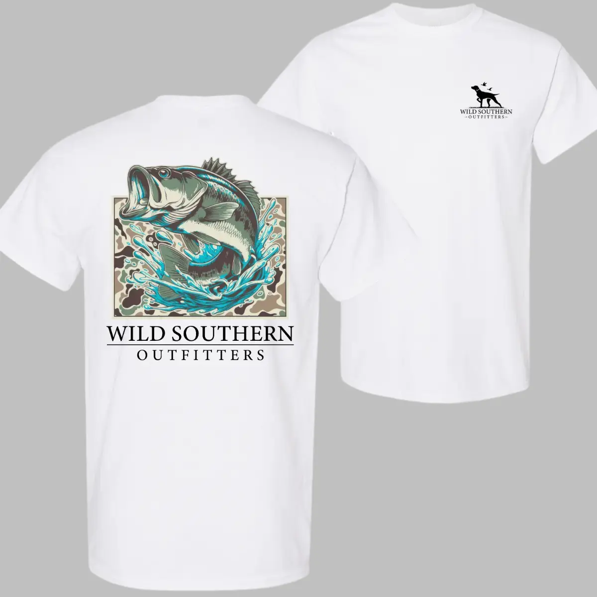 Fishing Bass Shirt, Fishing Camo T-shirt, Simply Printed Graphic Shirt, Daily Casual Cotton Womenswear, Mensewer Top, Gift For all, 100% Cotton Shirt, Trendy Shirt
