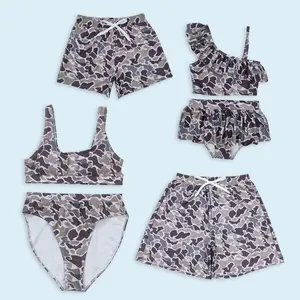 Kids boy Camouflage print summer swim trunks