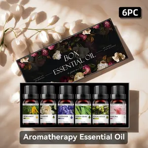 Essential Oil Set, 6 Counts/box Aromatherapy Essential Oil, Aromatherapy Scented Oils, Home Fragrance, Calming Home Fragrance for Diffuser, Car, Humidifier, Air Freshener, Home Care Supplies, Scented