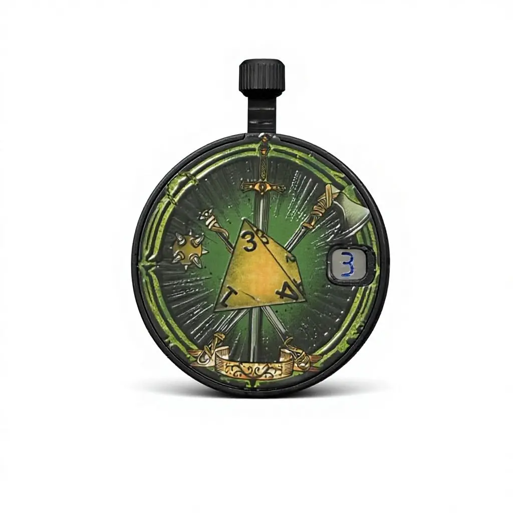 SURPASS Compact Aluminum Alloy Mechanical Pocket Watch Dice Spinner - EDC Metal Fidget Toy & Pendant, D4 Dice for D&D, Premium Stainless Steel Collectible Everyday Carry Gift with Smooth Spins, High-End Presentation Box