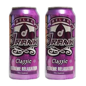 Drank Classic Drink - Anti-Energy Sip Chill Enjoy Grape Flavor Carbonated Beverage with B Vitamins Rose Hips Extract Valerian Root Melatonin USA Made -2 Cans 16oz