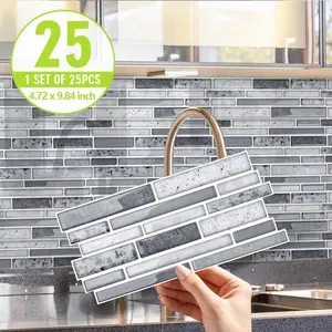 Faux Marble Pattern Tile Sticker, Self Adhesive Tile Sticker, Removable Tile Decal for Kitchen Backsplash, Stove Backsplash, Bathroom Counter, Decorative