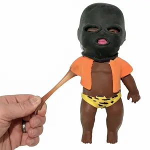 Sugar Squishies Babies Cute Soft Doll Squeeze Toy Office Stretch Anxiety Stress Relief Sensory Toy Attract of Delicate Cute Sand Squishy Toys (Black)