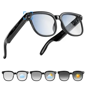 Smart AI Camera Glasses with 8MP Photochromic Lenses ,Button Touch Adjustment for Travel Outdoor Adventures Hands-Free Photography 160+Languages Real-Time Translation Bluetooth Wireless Wearable Video Recording UV Protection