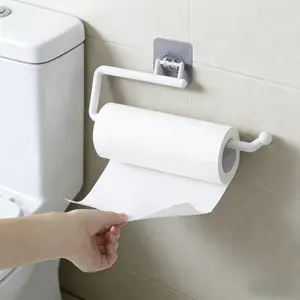 Self-Adhesive Paper Towel Holder Under Cabinet – No Drill Adhesive Paper Towel Rack for Kitchen & Bathroom – 11 Inch Wall Mount Roll Holder for Standard Rolls