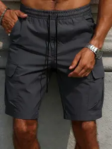 Plus Size Drawstring Men's cargo shorts, Loose Fit, Mid Waist, Casual Street Style, Perfect Gift for Boyfriend or Husband