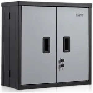 VEVOR Metal Wall Cabinet, 30Wx 12.2Dx 30H Inch, Steel Floating Hanging Storage Cabinet with Locking Doors and Adjustable Shelf for Garage, Basement, Kitchen, Warehouse Assembly Required, BlackVEVOR Super Brand Day
