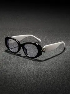 Women's Plastic Oval Wide Frame Full Rim Snake Head Leg Decorations, Fashion Casual Party Trendy Glasses, All Seasons