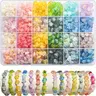 600-Piece Star & Heart Bead Kit, Bead Assortment, DIY Jewelry-Making Supplies, Beading Supplies with Pink and Blue Acrylic Bead Mix and Storage Box for Friendship Bracelets, Necklaces, Earrings, Keychain & Scrapbooking Making