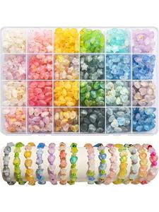 600 Pcs Star & Heart Bead Kit, Bead Assortment - DIY Jewelry Making Supplies with Acrylic Beads (Pink/Blue) + Storage Box, Diy Beading Accessories, Craft Materials for Friendship Bracelets, Necklaces, Earrings, Keychains & Scrapbooking
