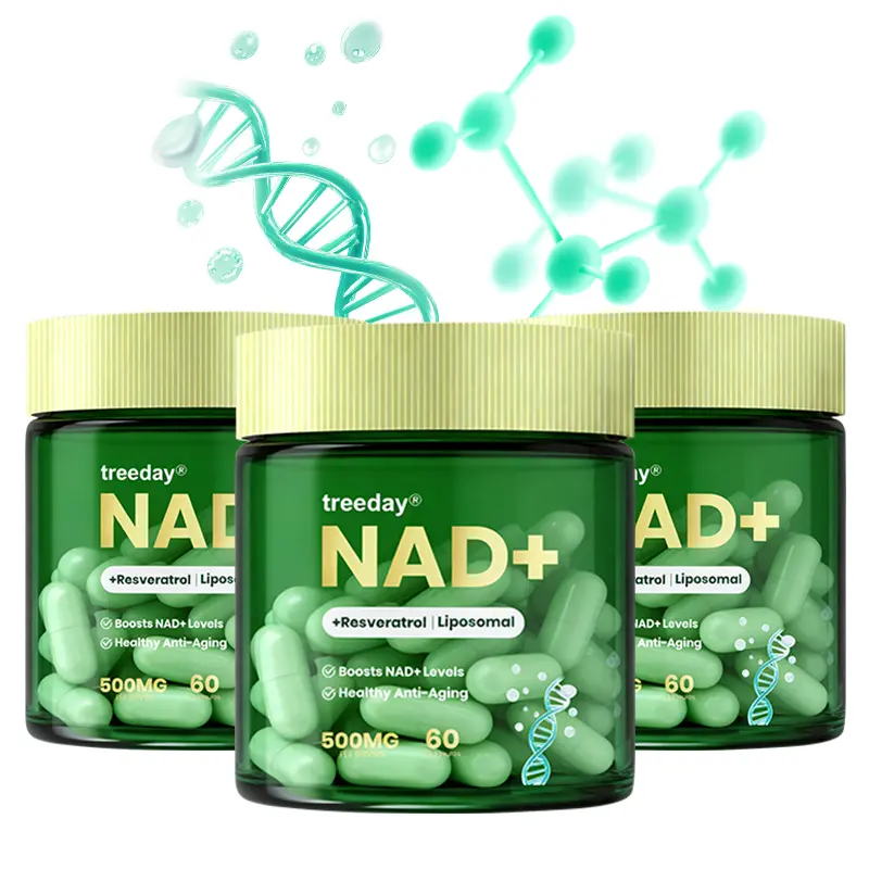 Treeday NAD+ Advanced Multi-Dose Vitamins Supplements - 500mg per Serving, 60 Count (30-Day Supply), Edible Energy & Healthy Aging Support, with Magnesium Spray Deodorant, Psyllium Husk, Sea Moss
